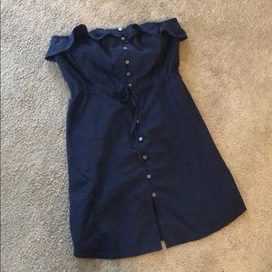 Juicy Couture Stapless Linen Button-Down Dress